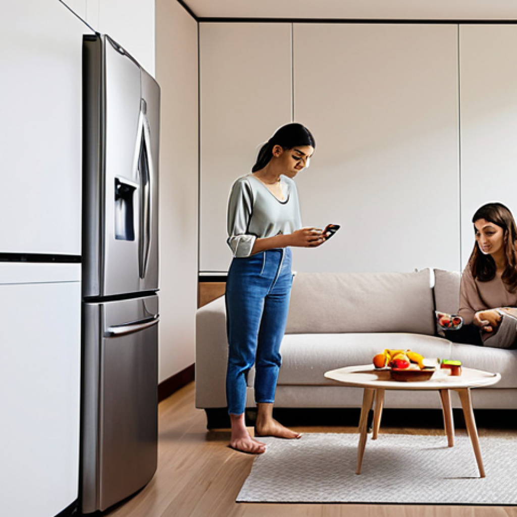 Smart Home Convenience**

*   Prompt: "A modern Turkish family enjoying their smart home. Show a sleek, minimalist kitchen with a smart refrigerator displaying recipes, a robot vacuum cleaning the living room, and a parent controlling the smart lights with a smartphone. Focus on the comfort and ease technology brings to daily life."

**